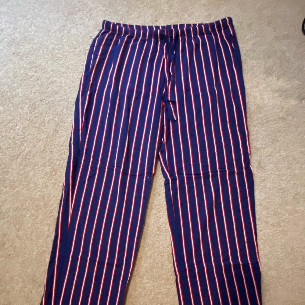 Blue and red striped pants